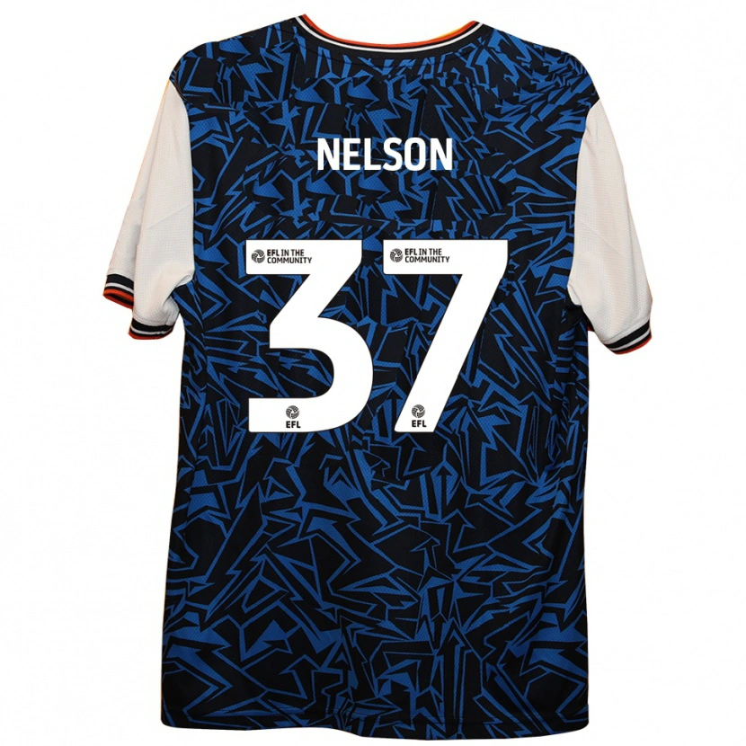 Danxen Niño Camiseta Zack Nelson #37 Azul Negro Blanco 2ª Equipación 2025/26 La Camisa