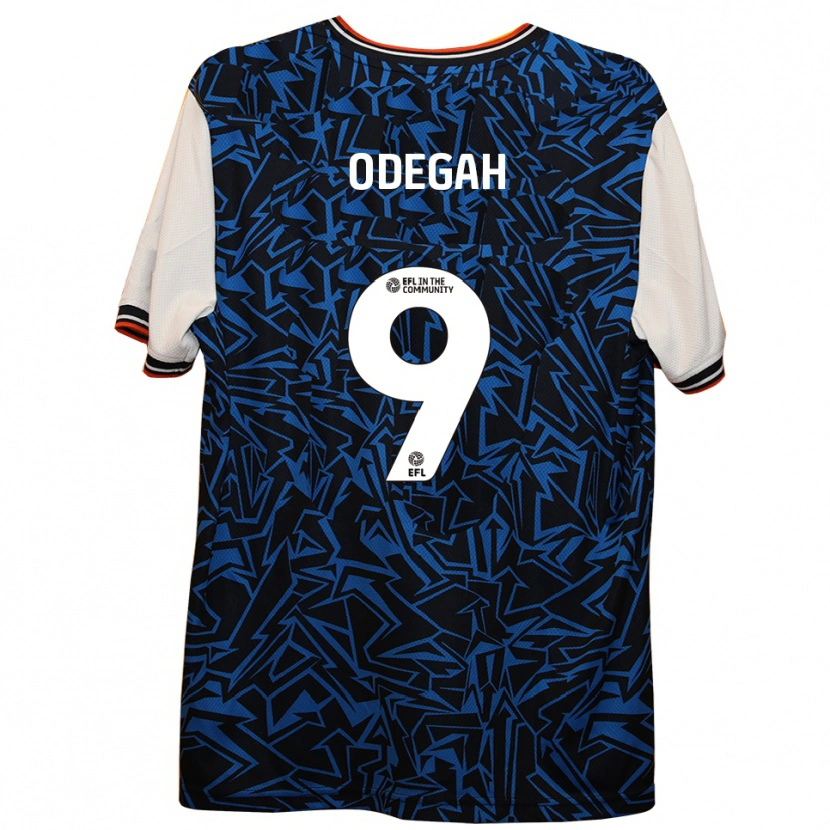 Danxen Niño Camiseta Jamie Odegah #9 Azul Negro Blanco 2ª Equipación 2025/26 La Camisa