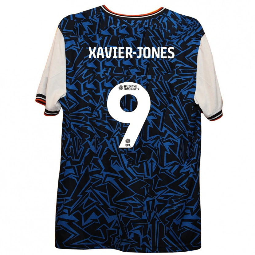 Danxen Niño Camiseta Tate Xavier-Jones #9 Azul Negro Blanco 2ª Equipación 2025/26 La Camisa