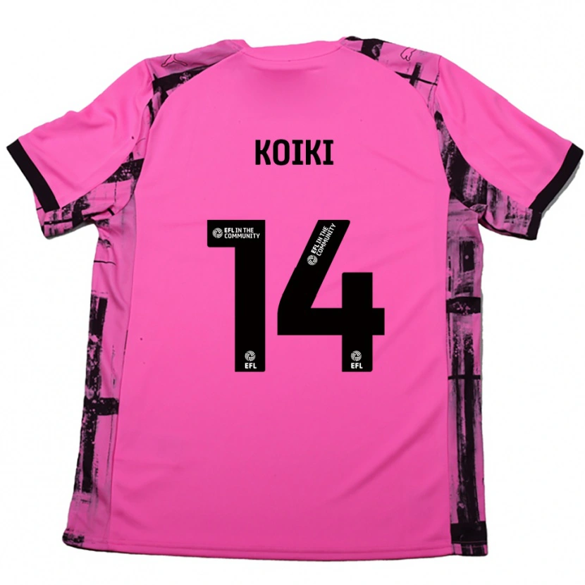 Danxen Niño Camiseta Ali Koiki #14 Rojo Rosado Negro 2ª Equipación 2025/26 La Camisa