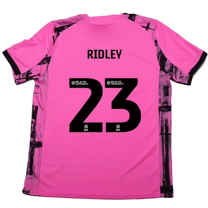 Danxen Niño Camiseta Paige Ridley #23 Rojo Rosado Negro 2ª Equipación 2025/26 La Camisa