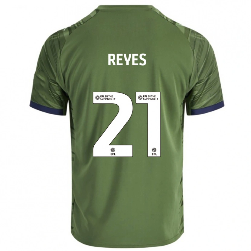 Danxen Niño Camiseta Vicente Reyes #21 Verde Blanco 2ª Equipación 2025/26 La Camisa