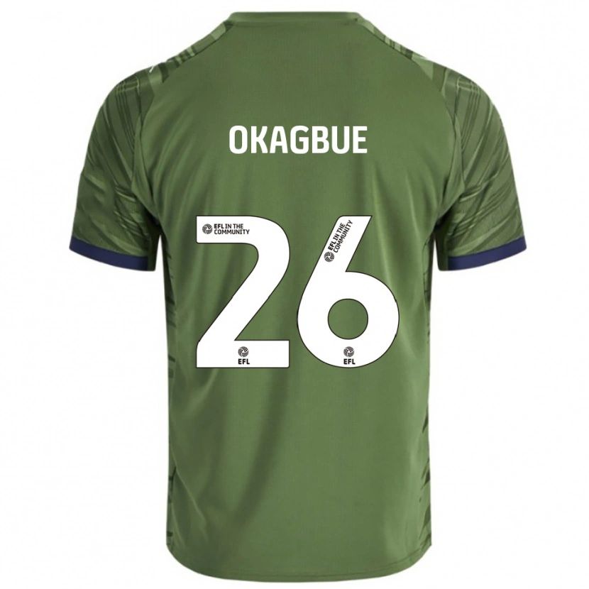 Danxen Niño Camiseta David Okagbue #26 Verde Blanco 2ª Equipación 2025/26 La Camisa