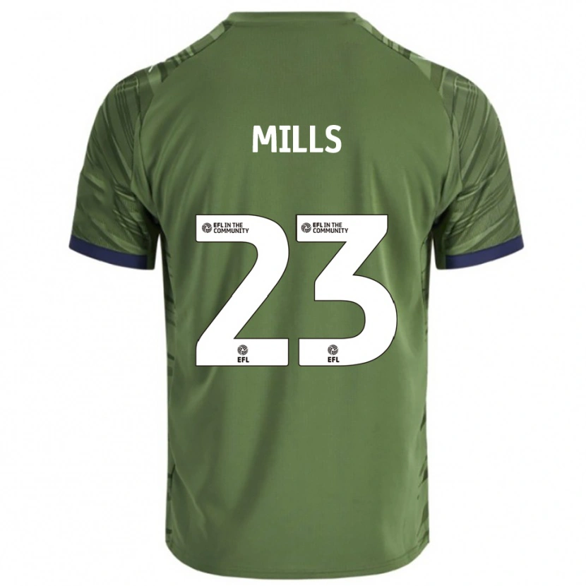 Danxen Niño Camiseta Harley Mills #23 Verde Blanco 2ª Equipación 2025/26 La Camisa