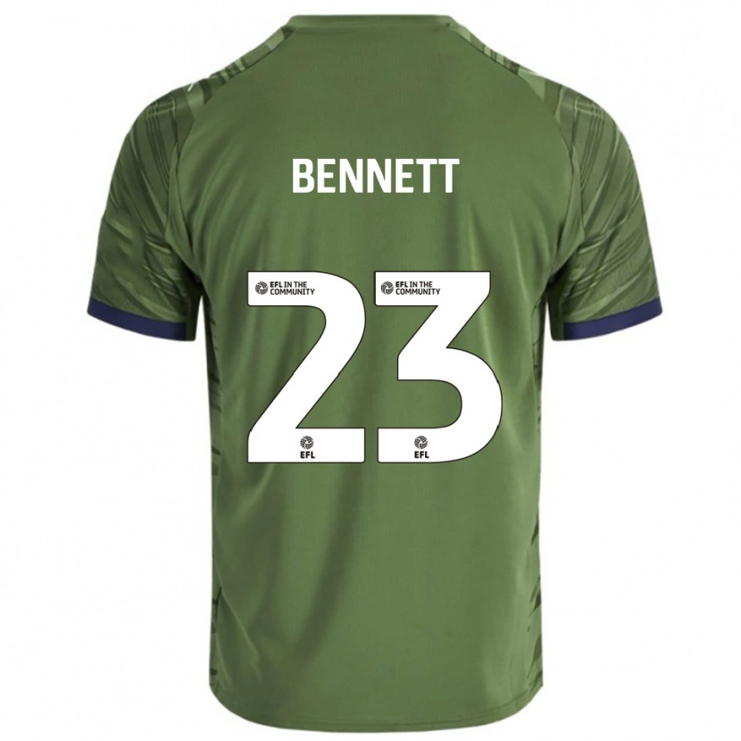 Danxen Niño Camiseta Renai Bennett #23 Verde Blanco 2ª Equipación 2025/26 La Camisa