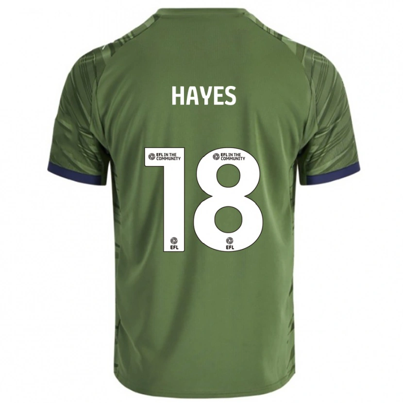 Danxen Niño Camiseta Cian Hayes #18 Verde Blanco 2ª Equipación 2025/26 La Camisa