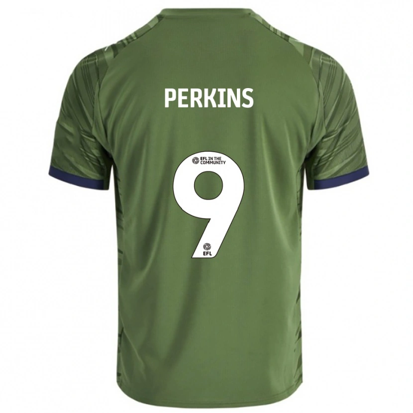 Danxen Niño Camiseta Kier Perkins #9 Verde Blanco 2ª Equipación 2025/26 La Camisa