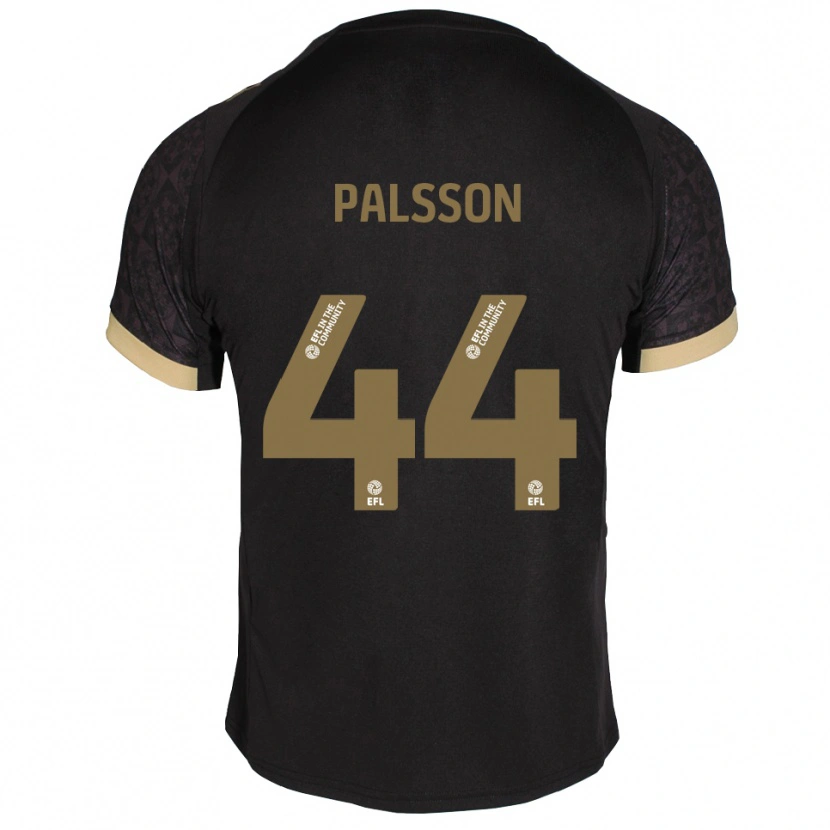 Danxen Niño Camiseta Victor Pálsson #44 Negro Dorado 2ª Equipación 2025/26 La Camisa