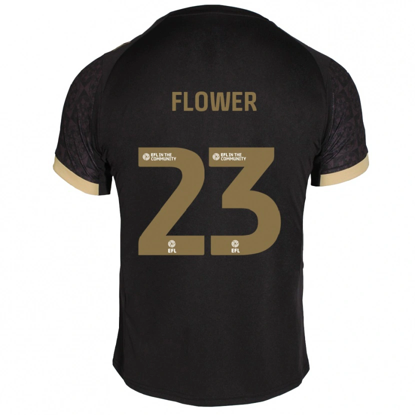Danxen Niño Camiseta Jack Flower #23 Negro Dorado 2ª Equipación 2025/26 La Camisa