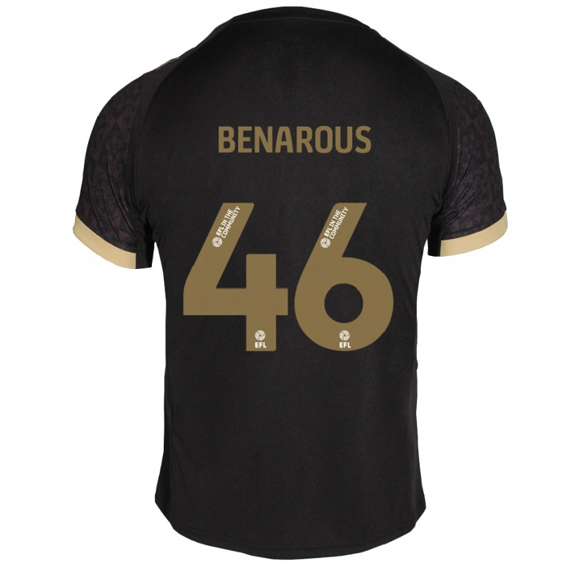 Danxen Niño Camiseta Ayman Benarous #46 Negro Dorado 2ª Equipación 2025/26 La Camisa