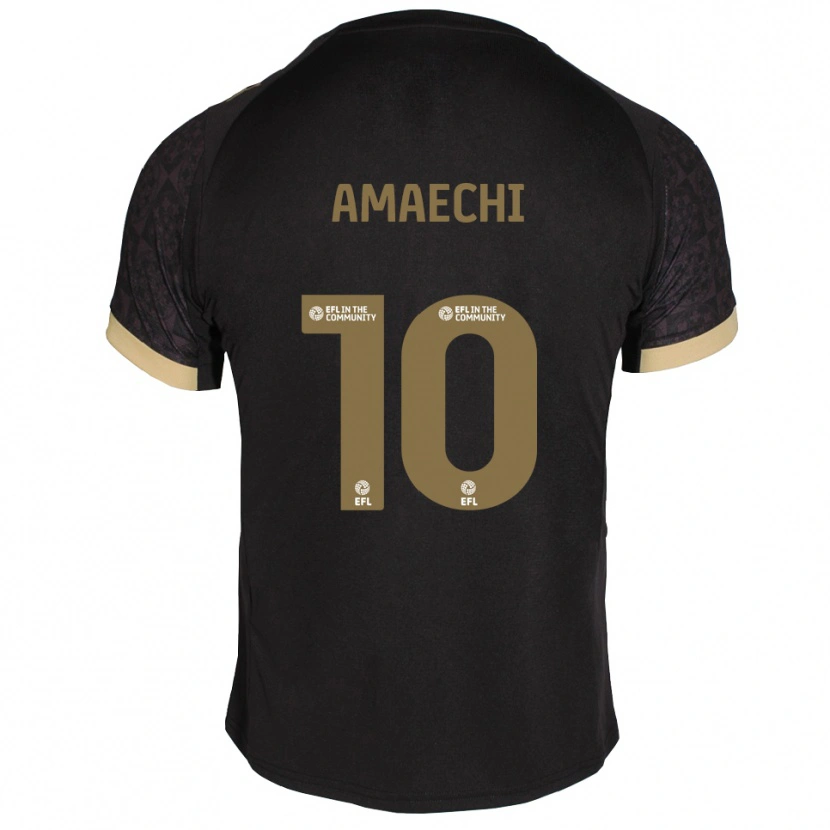 Danxen Niño Camiseta Xavier Amaechi #10 Negro Dorado 2ª Equipación 2025/26 La Camisa