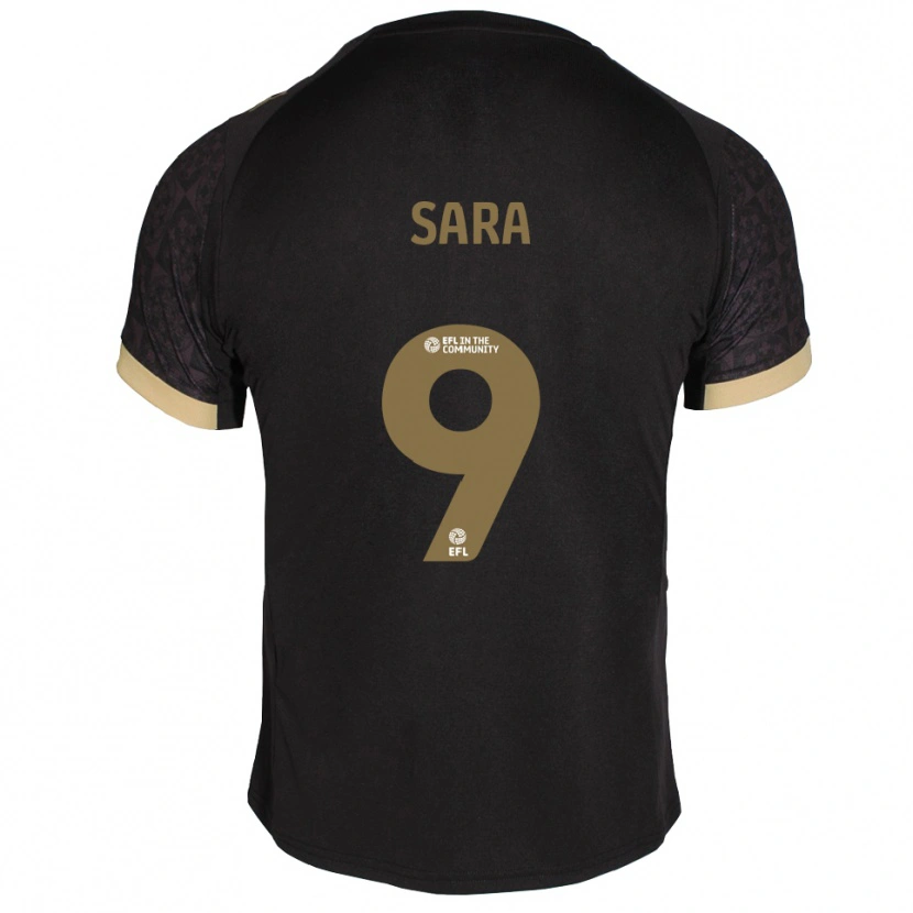 Danxen Niño Camiseta Ellie Sara #9 Negro Dorado 2ª Equipación 2025/26 La Camisa