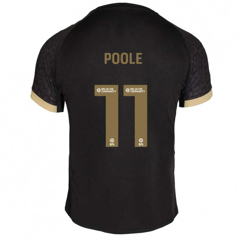 Danxen Niño Camiseta Fletcher Poole #11 Negro Dorado 2ª Equipación 2025/26 La Camisa