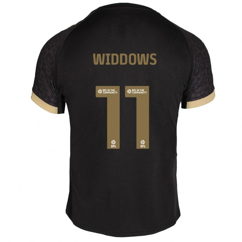 Danxen Niño Camiseta Jade Widdows #11 Negro Dorado 2ª Equipación 2025/26 La Camisa