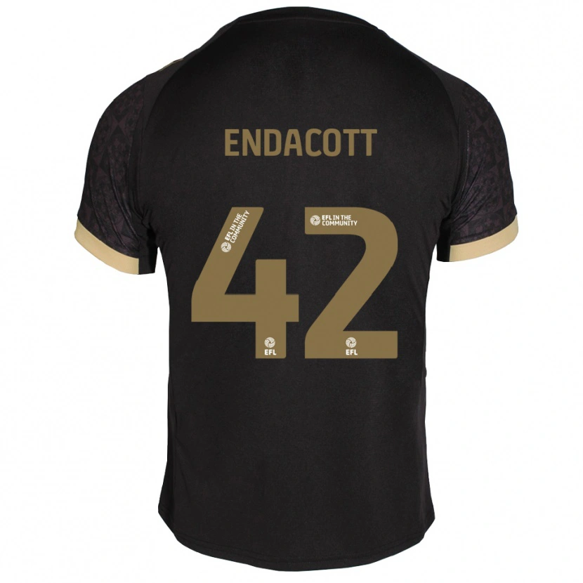Danxen Niño Camiseta Jack Endacott #42 Negro Dorado 2ª Equipación 2025/26 La Camisa