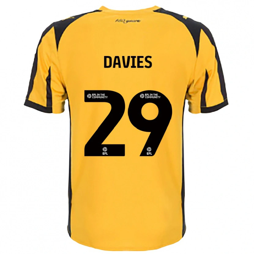 Danxen Niño Camiseta Arron Davies #29 Naranja Negro 2ª Equipación 2025/26 La Camisa