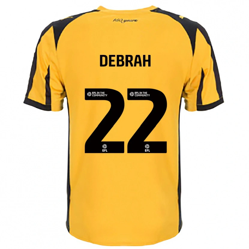 Danxen Niño Camiseta Jesse Debrah #22 Naranja Negro 2ª Equipación 2025/26 La Camisa