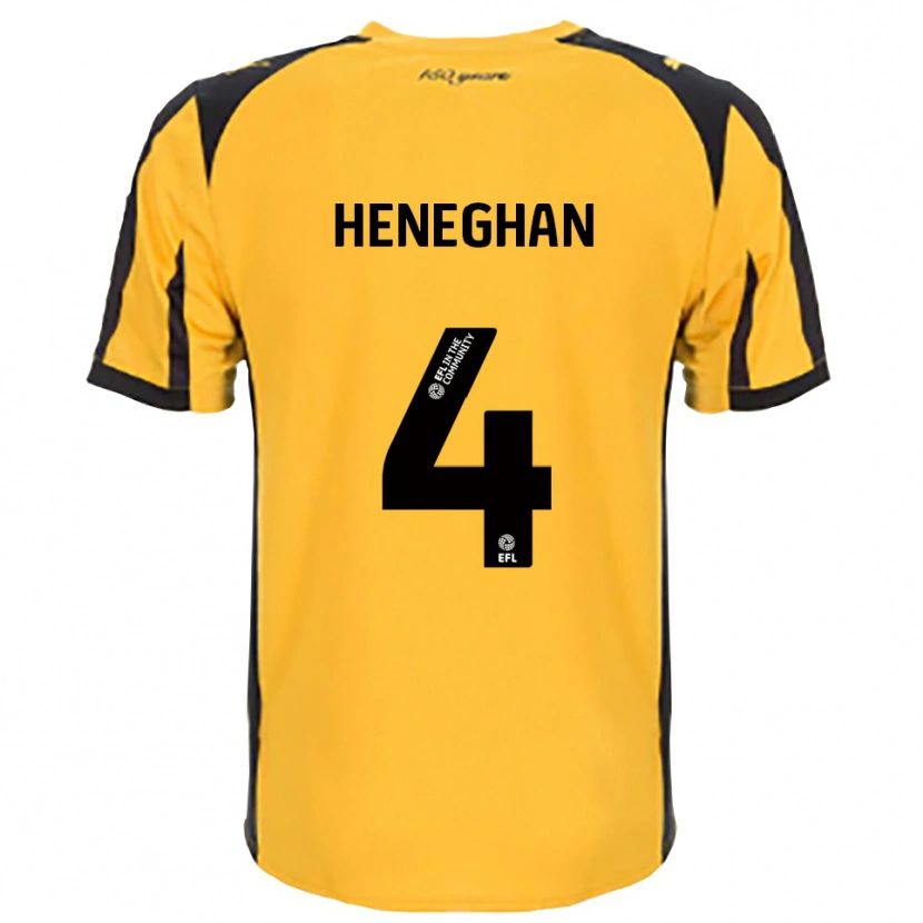 Danxen Niño Camiseta Ben Heneghan #4 Naranja Negro 2ª Equipación 2025/26 La Camisa