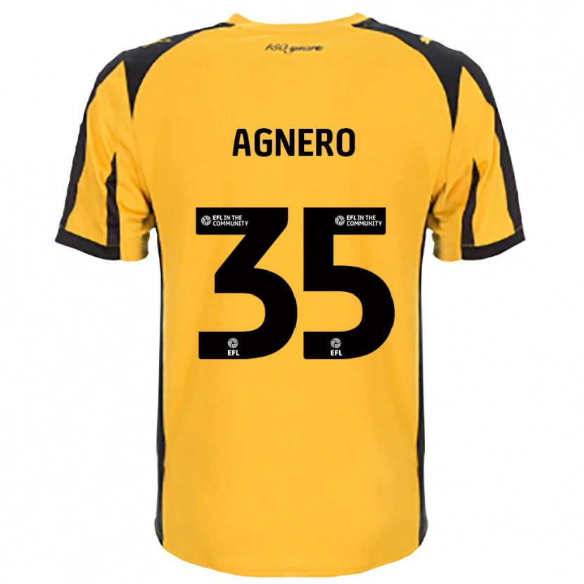 Danxen Niño Camiseta Karl Agnero #35 Naranja Negro 2ª Equipación 2025/26 La Camisa