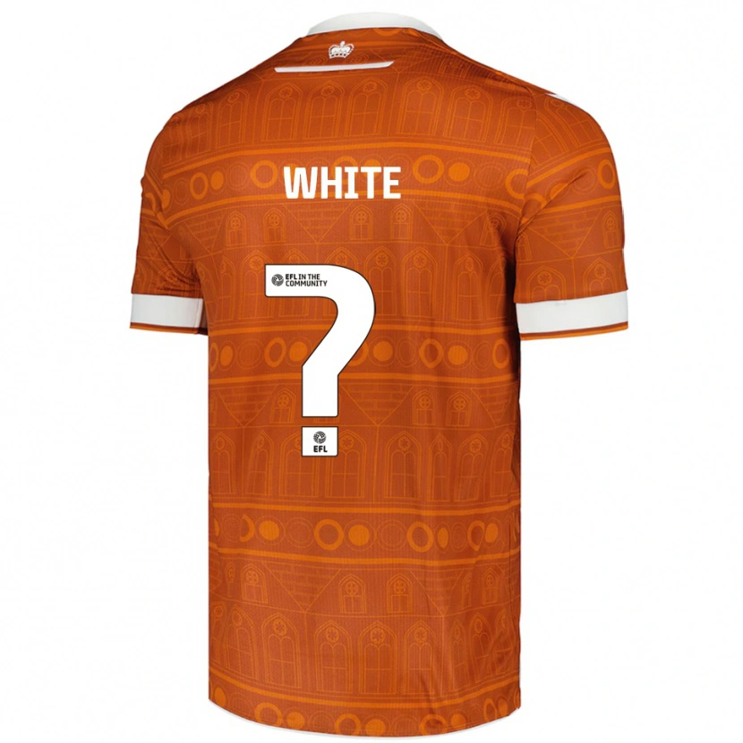 Danxen Niño Camiseta Aaron White #0 Naranja Blanco 2ª Equipación 2025/26 La Camisa