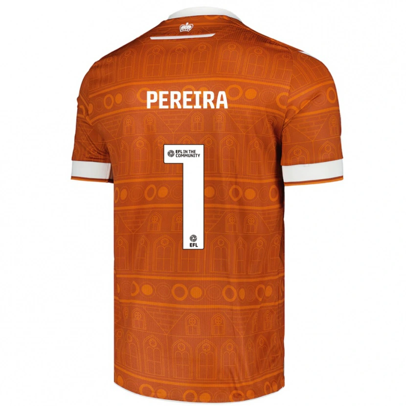 Danxen Niño Camiseta Joel Pereira #1 Naranja Blanco 2ª Equipación 2025/26 La Camisa