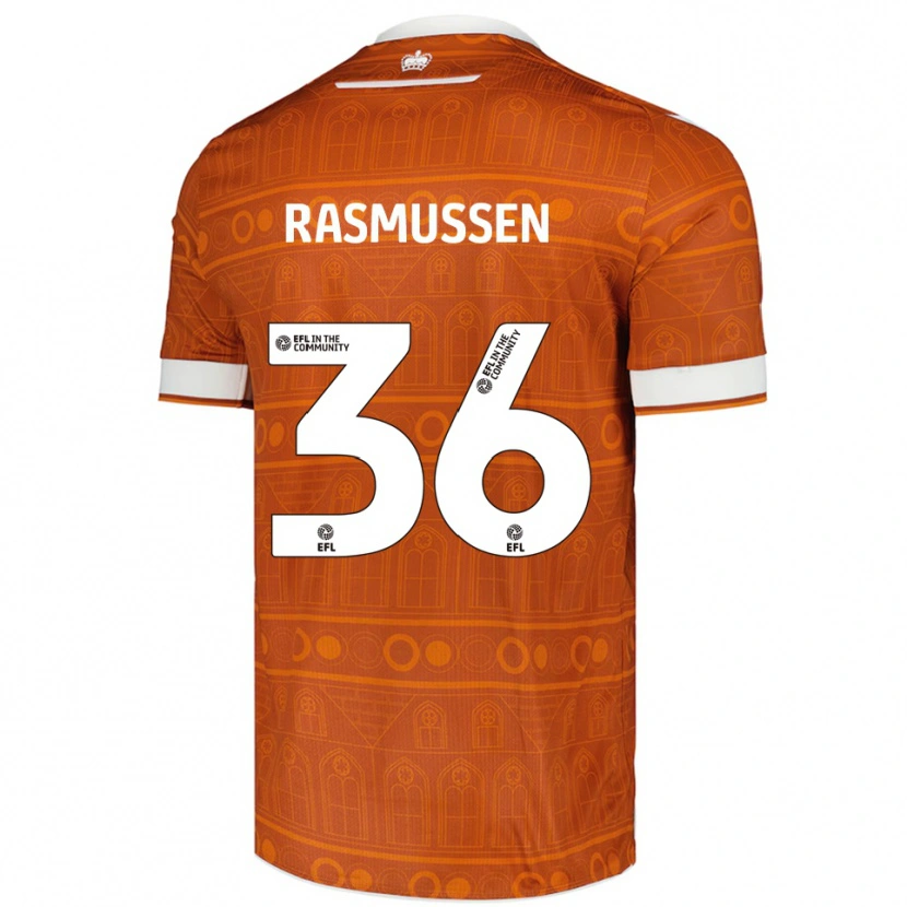 Danxen Niño Camiseta Tash Rasmussen #36 Naranja Blanco 2ª Equipación 2025/26 La Camisa
