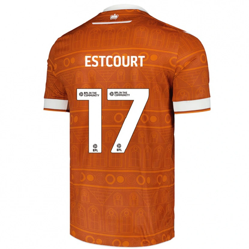 Danxen Niño Camiseta Charlie Estcourt #17 Naranja Blanco 2ª Equipación 2025/26 La Camisa