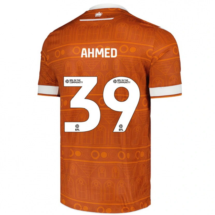 Danxen Niño Camiseta Ashqar Ahmed #39 Naranja Blanco 2ª Equipación 2025/26 La Camisa