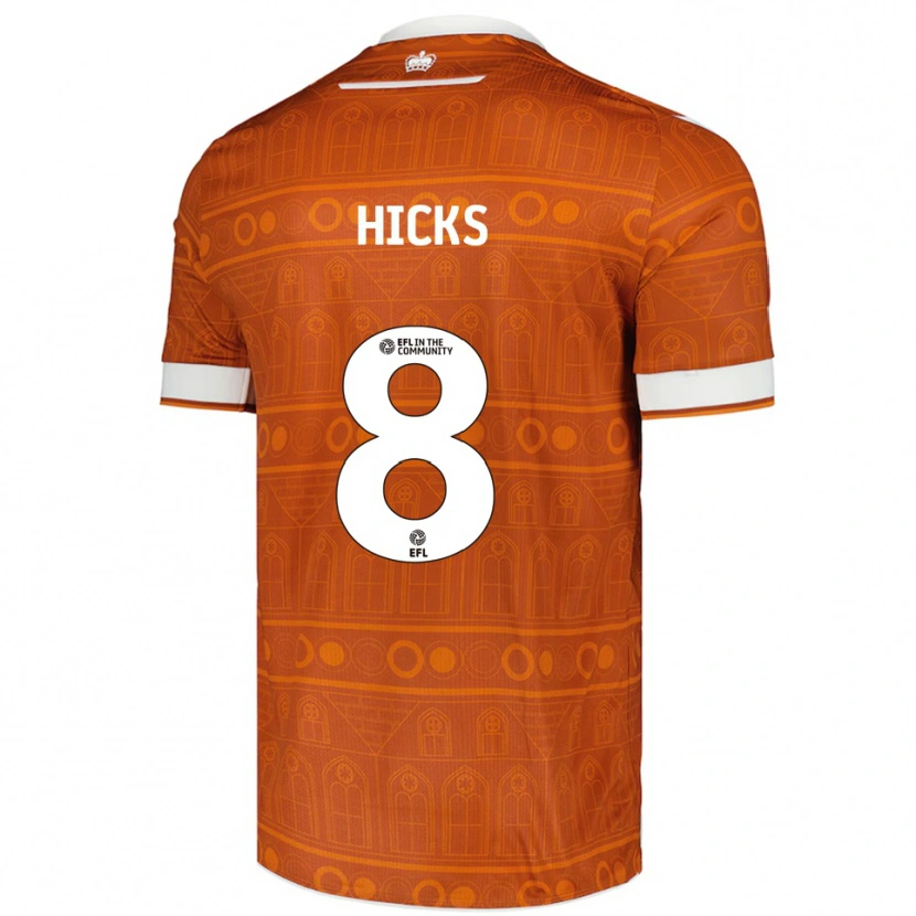 Danxen Niño Camiseta David Hicks #8 Naranja Blanco 2ª Equipación 2025/26 La Camisa