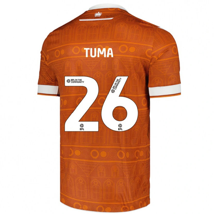 Danxen Niño Camiseta Basil Tuma #26 Naranja Blanco 2ª Equipación 2025/26 La Camisa