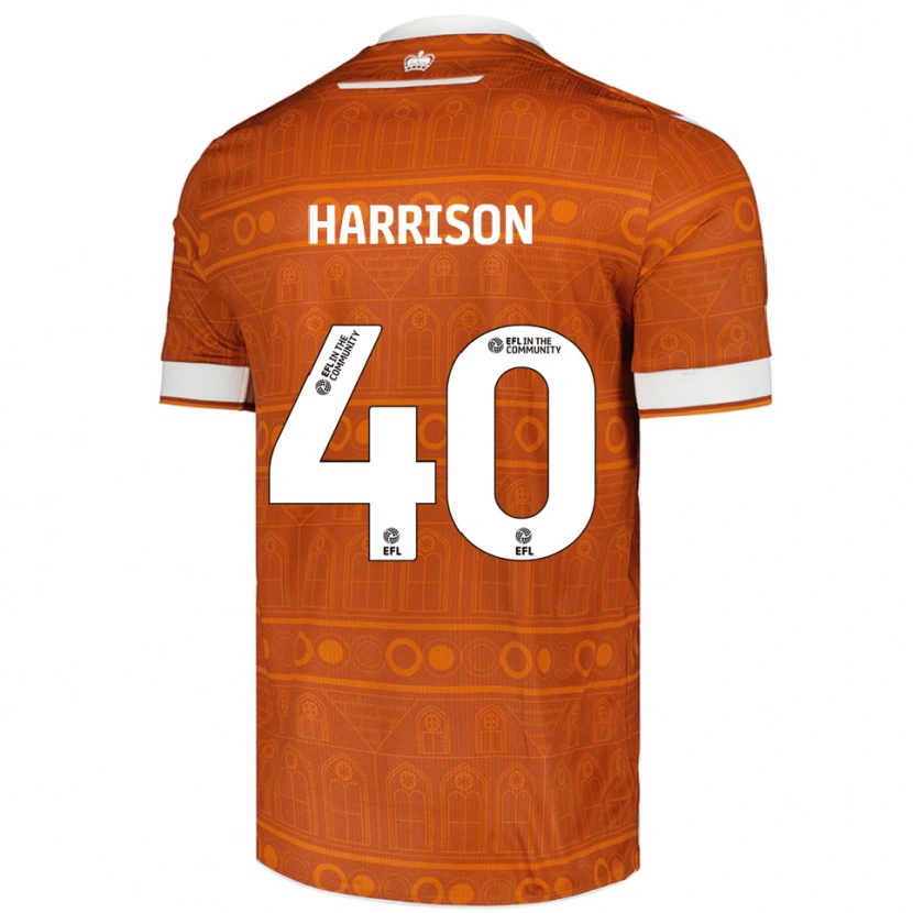 Danxen Niño Camiseta Sam Harrison #40 Naranja Blanco 2ª Equipación 2025/26 La Camisa