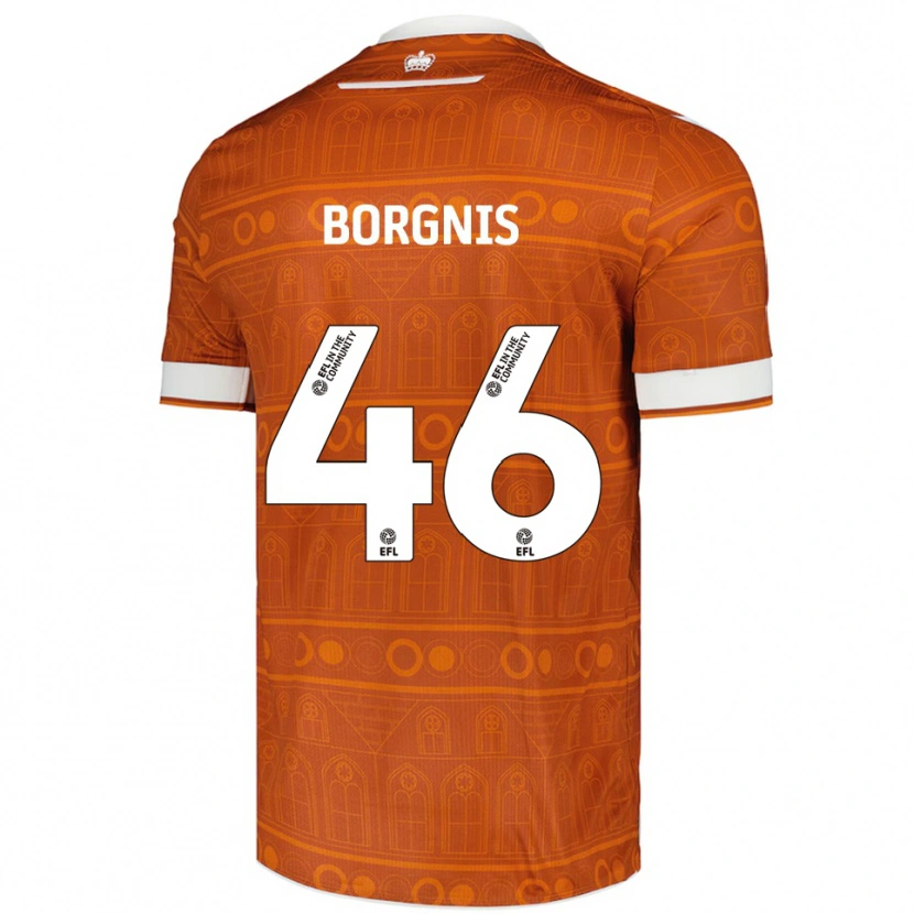 Danxen Niño Camiseta Jacob Borgnis #46 Naranja Blanco 2ª Equipación 2025/26 La Camisa