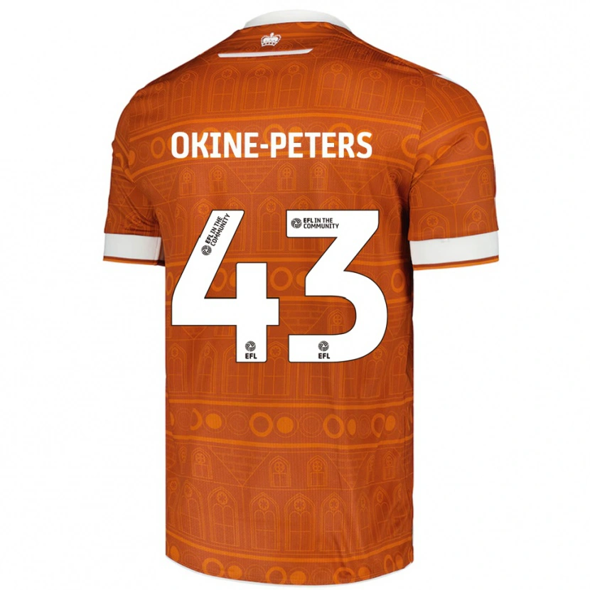 Danxen Niño Camiseta Jeremiah Okine-Peters #43 Naranja Blanco 2ª Equipación 2025/26 La Camisa
