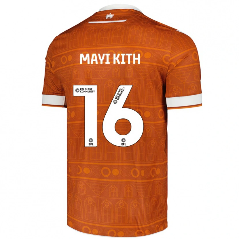 Danxen Niño Camiseta Easther Mayi Kith #16 Naranja Blanco 2ª Equipación 2025/26 La Camisa