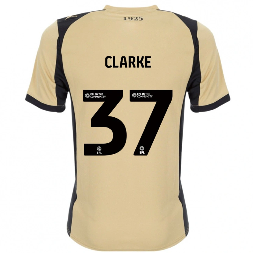 Danxen Niño Camiseta James Clarke #37 Dorado Negro 2ª Equipación 2025/26 La Camisa