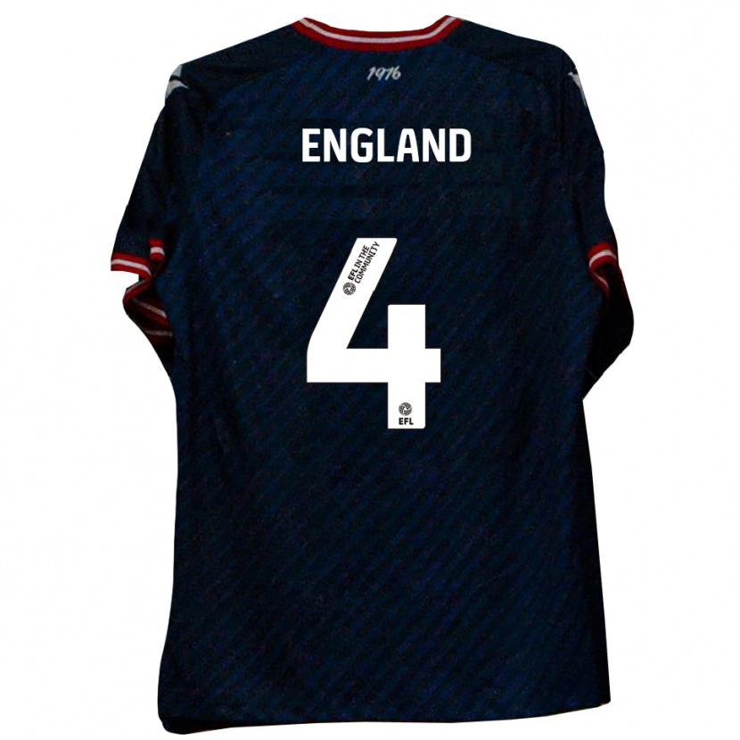 Danxen Niño Camiseta Riley England #4 Azul Marino Rojo 2ª Equipación 2025/26 La Camisa