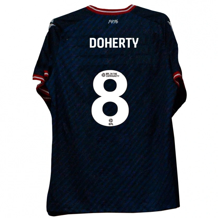 Danxen Niño Camiseta Ryan Doherty #8 Azul Marino Rojo 2ª Equipación 2025/26 La Camisa