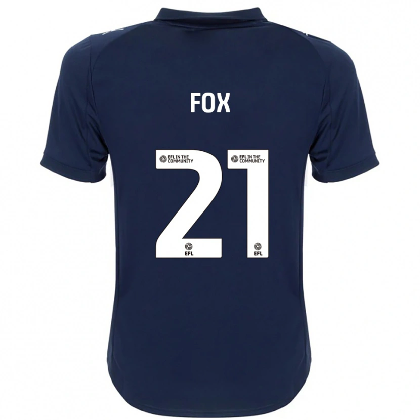 Danxen Niño Camiseta Morgan Fox #21 Azul Marino Blanco 2ª Equipación 2025/26 La Camisa