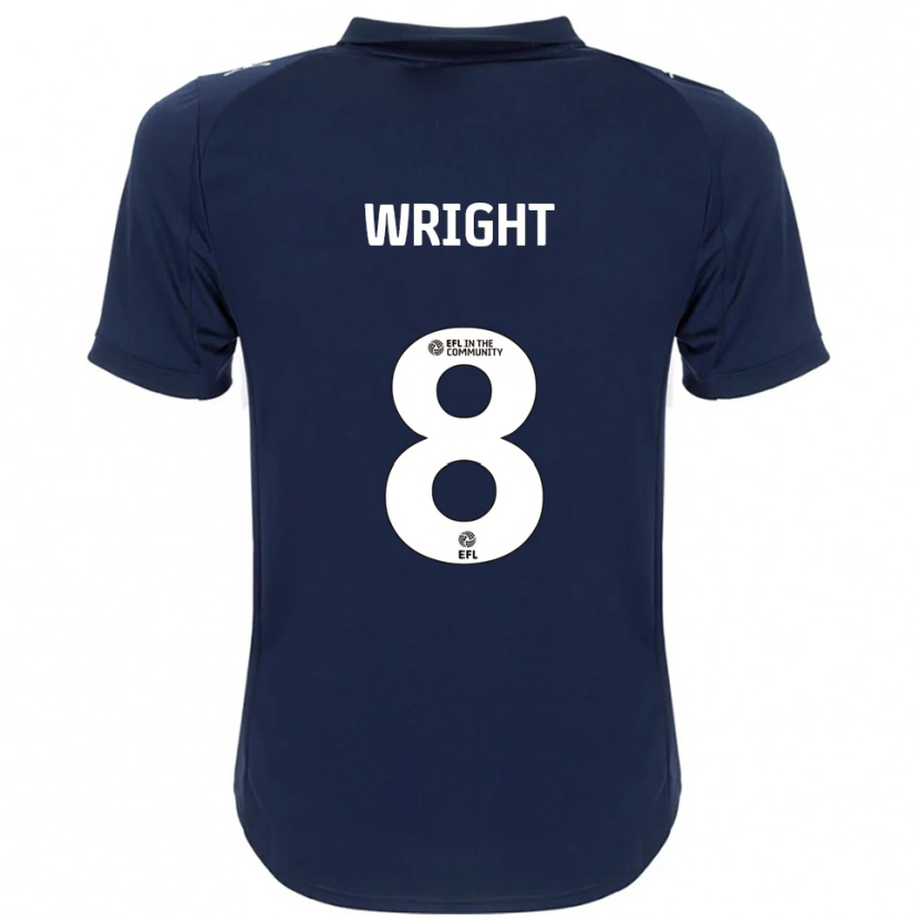 Danxen Niño Camiseta Callum Wright #8 Azul Marino Blanco 2ª Equipación 2025/26 La Camisa