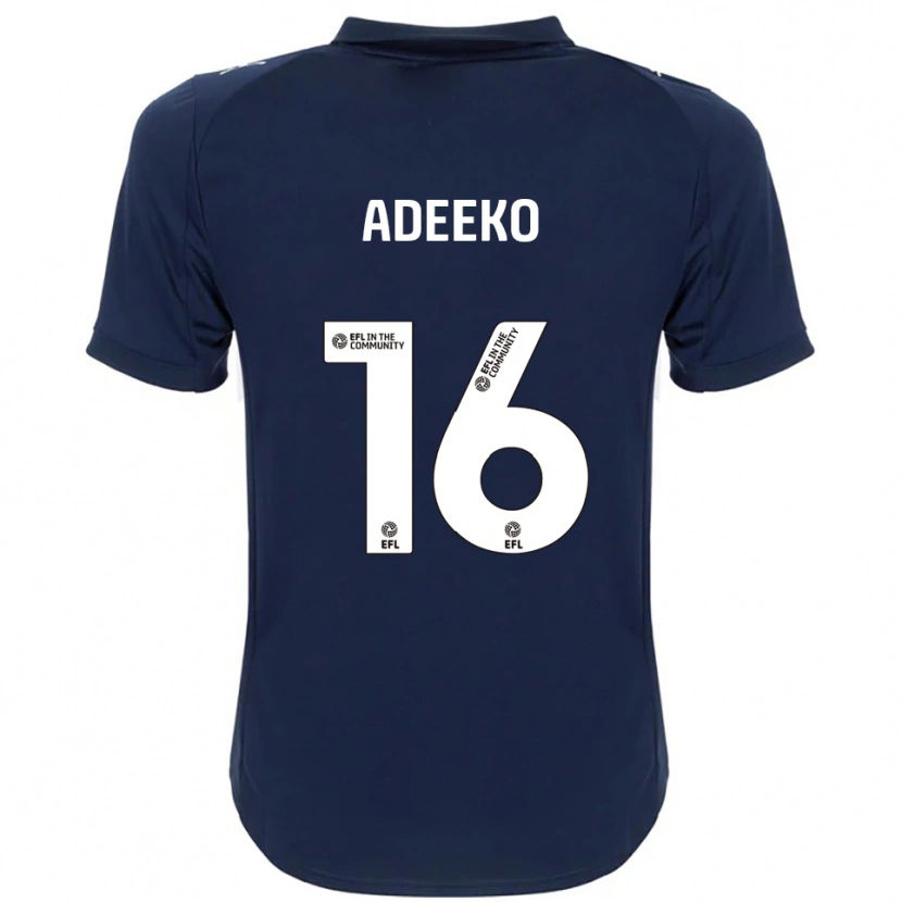 Danxen Niño Camiseta Baba Adeeko #16 Azul Marino Blanco 2ª Equipación 2025/26 La Camisa