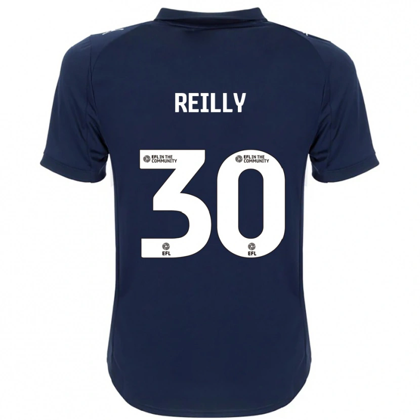 Danxen Niño Camiseta Jack Reilly #30 Azul Marino Blanco 2ª Equipación 2025/26 La Camisa