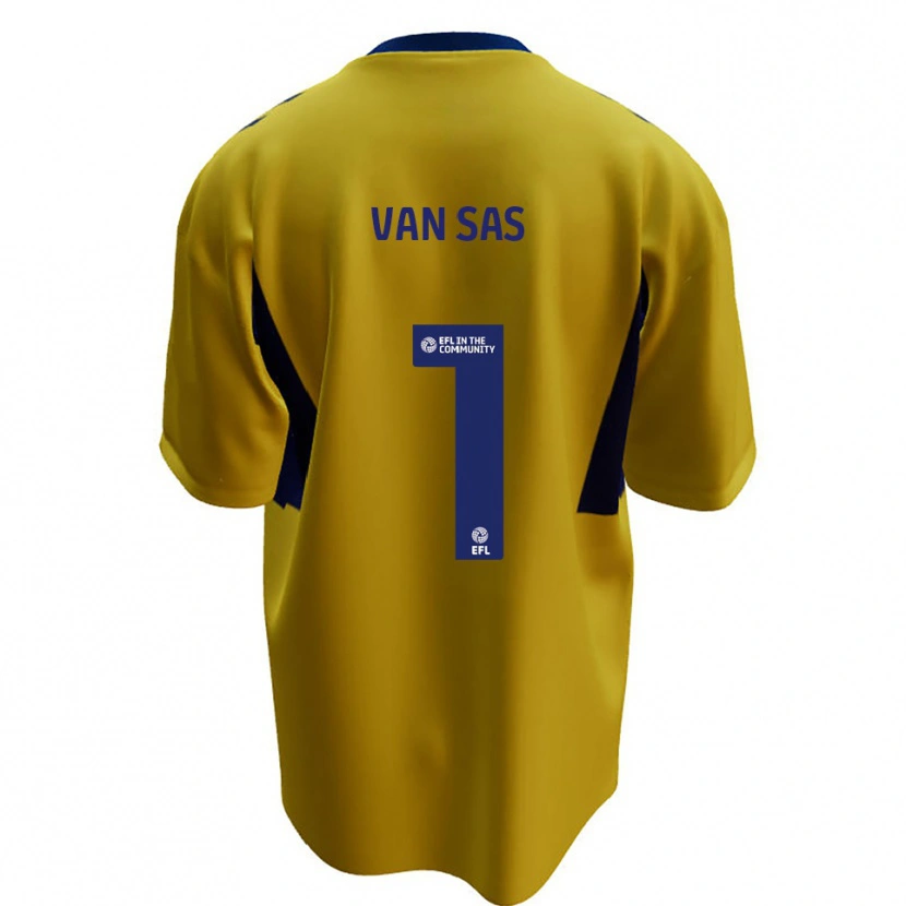 Danxen Niño Camiseta Mikki Van Sas #1 Amarillo Azul 2ª Equipación 2025/26 La Camisa