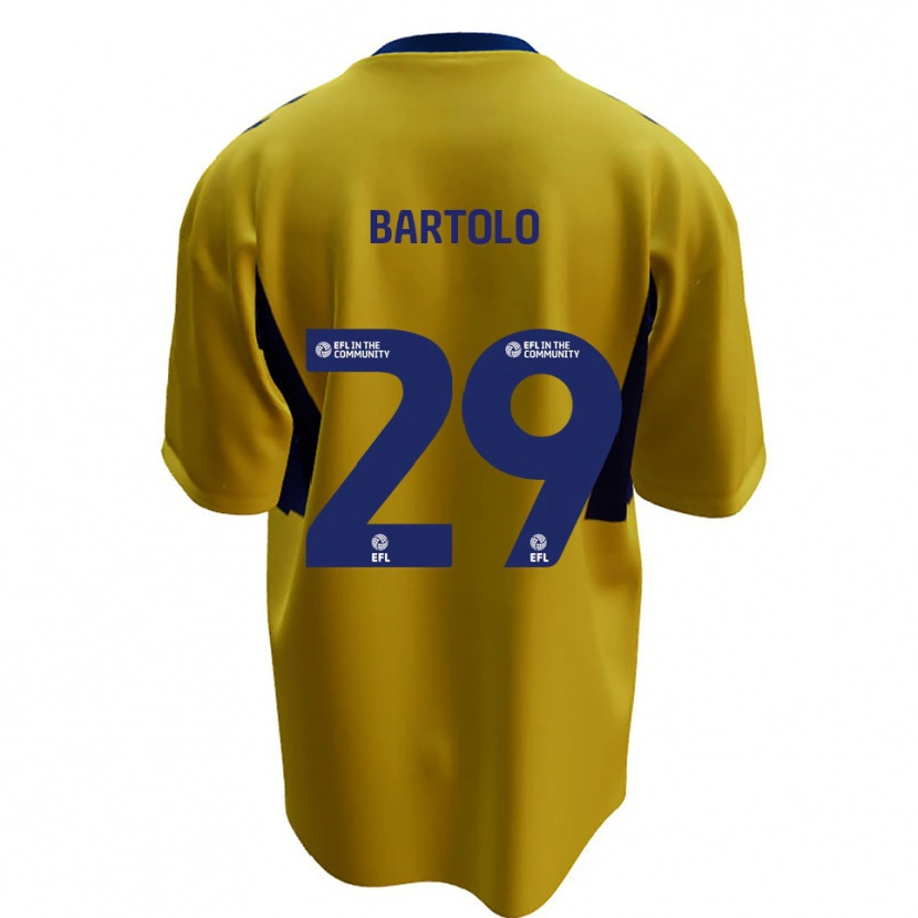 Danxen Niño Camiseta Jaiden Bartolo #29 Amarillo Azul 2ª Equipación 2025/26 La Camisa