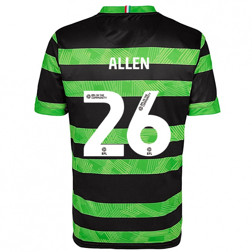 Danxen Niño Camiseta Lauren Allen #26 Negro Verde 2ª Equipación 2025/26 La Camisa