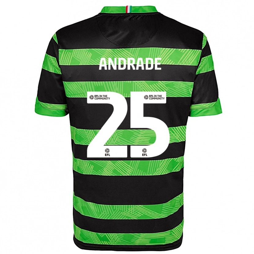 Danxen Niño Camiseta Maria Andrade #25 Negro Verde 2ª Equipación 2025/26 La Camisa