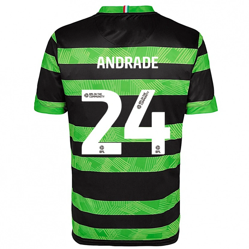 Danxen Niño Camiseta Eduarda Andrade #24 Negro Verde 2ª Equipación 2025/26 La Camisa