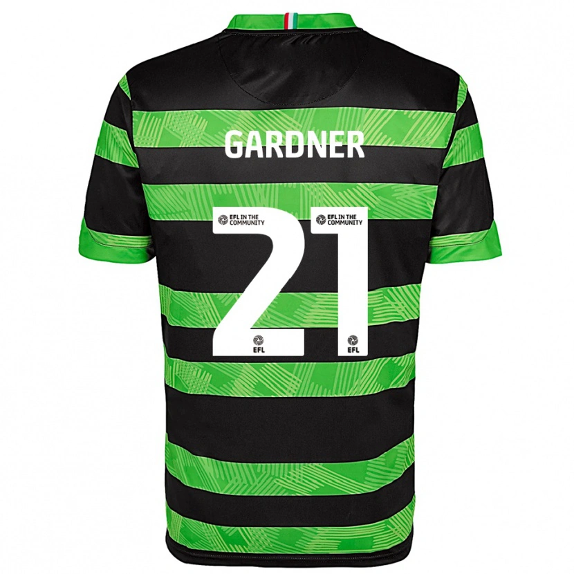 Danxen Niño Camiseta Remmi Gardner #21 Negro Verde 2ª Equipación 2025/26 La Camisa