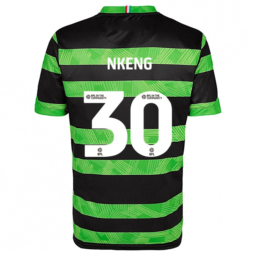 Danxen Niño Camiseta Junior Nkeng #30 Negro Verde 2ª Equipación 2025/26 La Camisa
