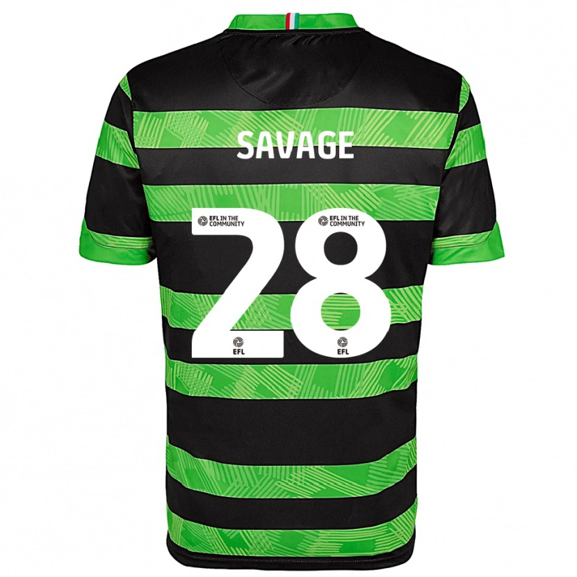 Danxen Niño Camiseta Caitlin Savage #28 Negro Verde 2ª Equipación 2025/26 La Camisa