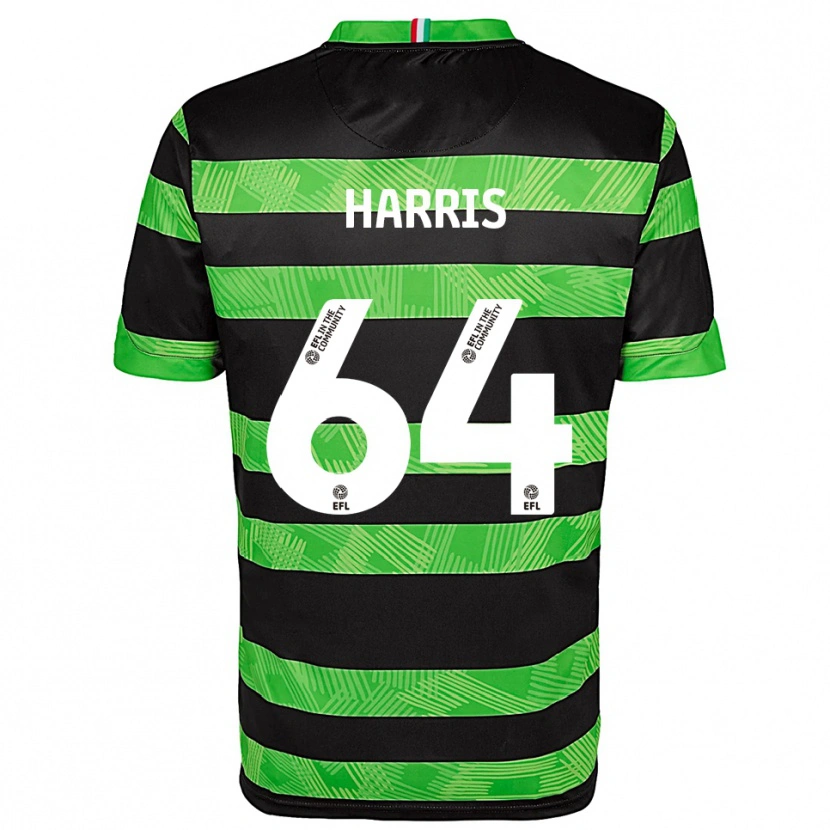 Danxen Niño Camiseta Conor Harris #64 Negro Verde 2ª Equipación 2025/26 La Camisa